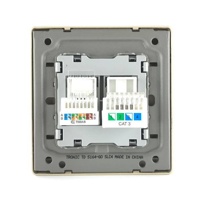 Gold Telephone + PC Socket (Cat 6)