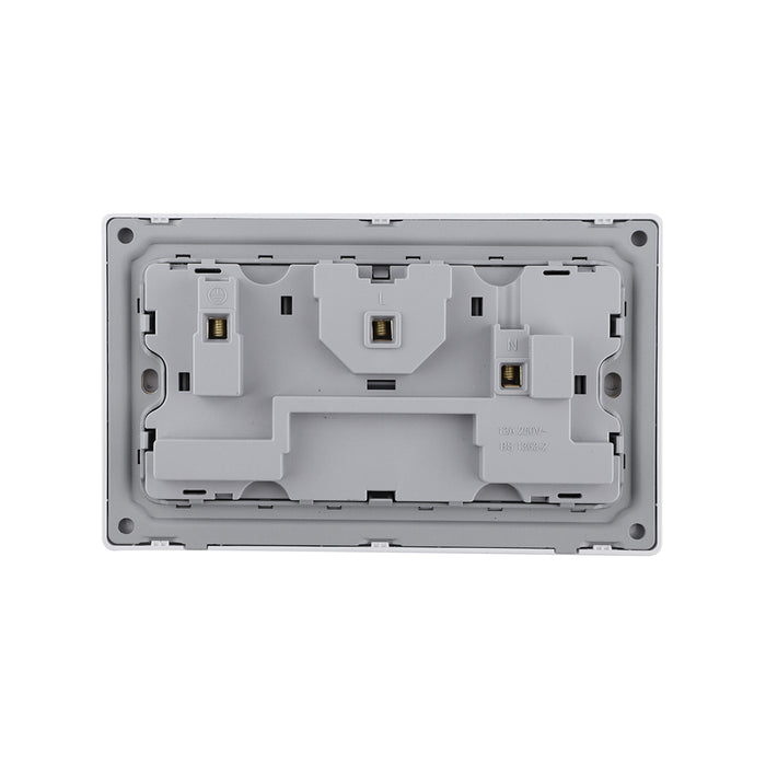Double 13A Socket with Switch & Neon Indicator – Ivory