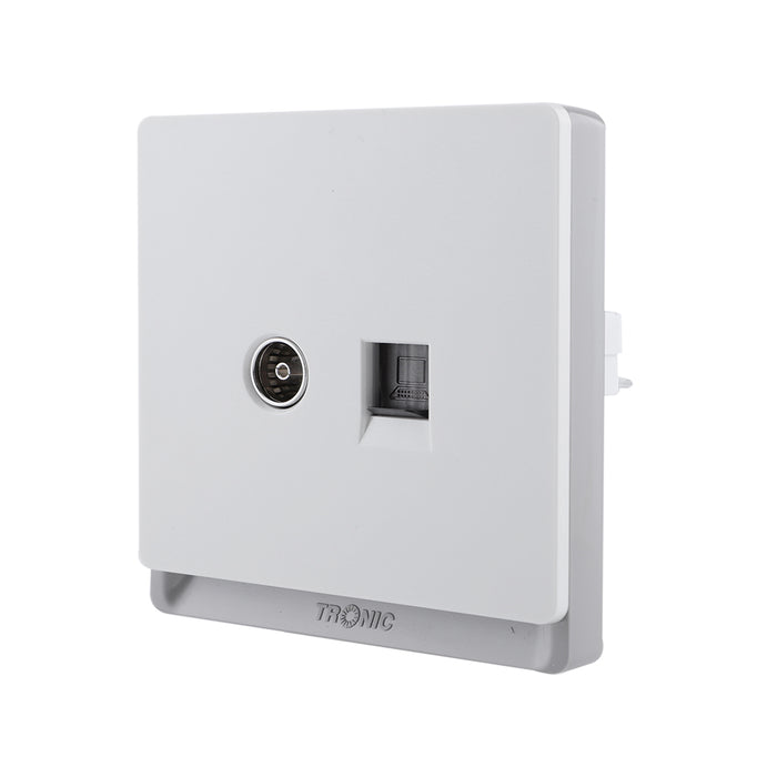 TV Socket and Data Socket Cat 6 Ivory