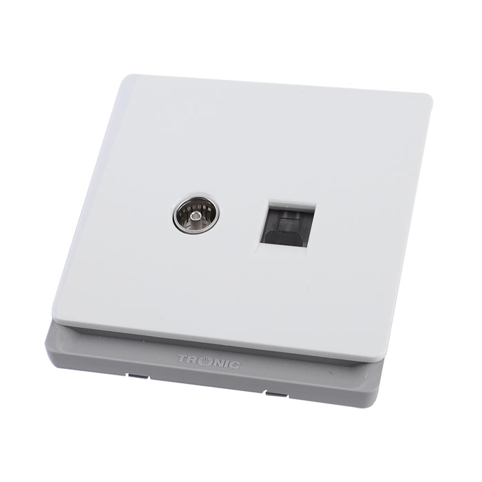TV Socket and Data Socket Cat 6 Ivory