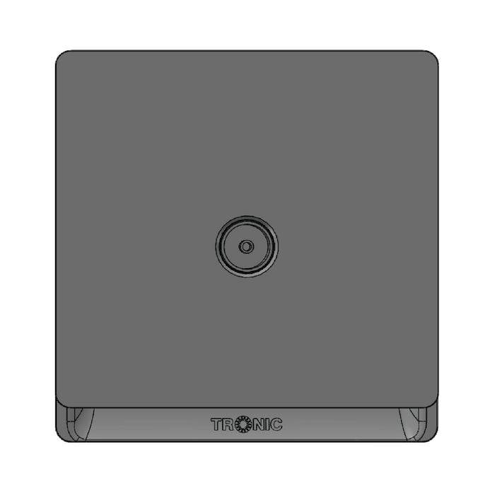 Grey TV Socket – Screwless Design with Modern Finish