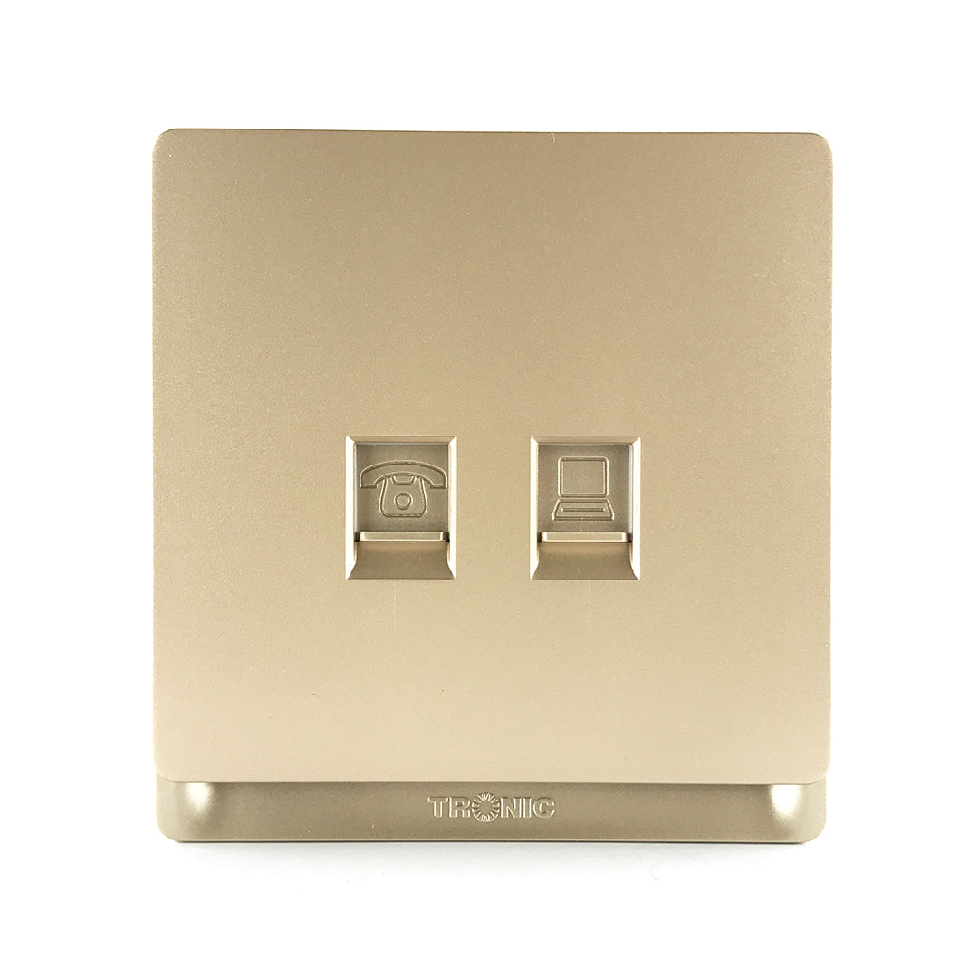 Gold Computer Socket Gold Telephone + PC Socket (Cat 6) – Tronic Kenya