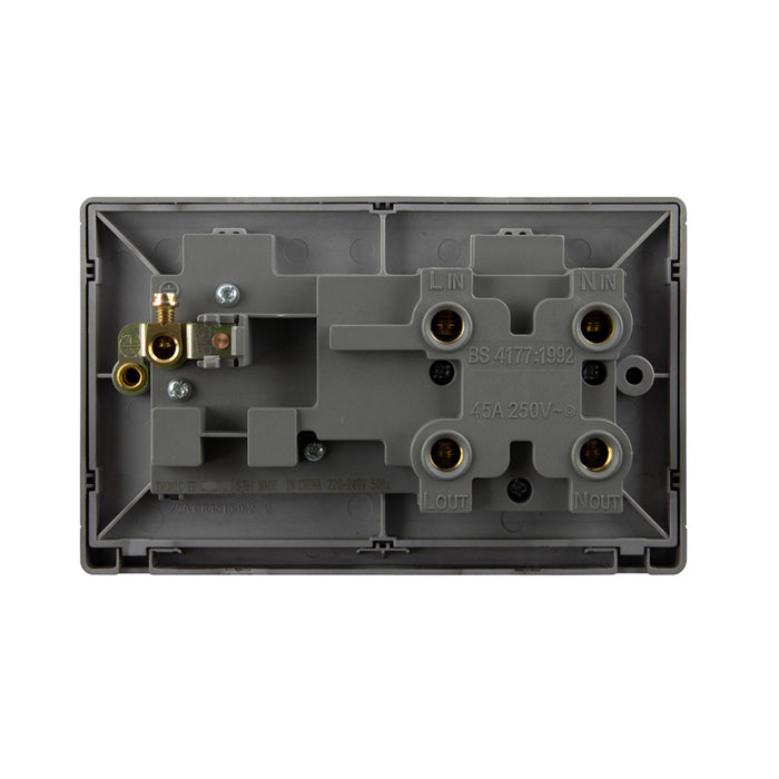 Cooker Control Unit with 13A Socket & Neon Indicator, Dual Pole - Black