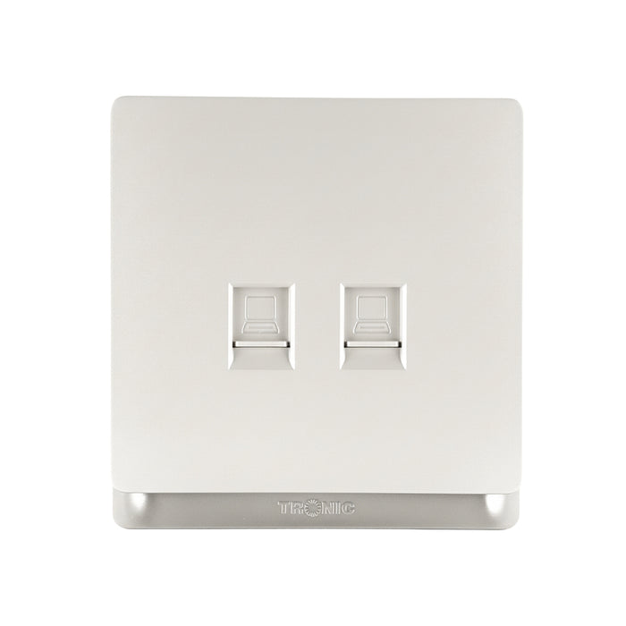 Double Data Socket CAT6 Ivory