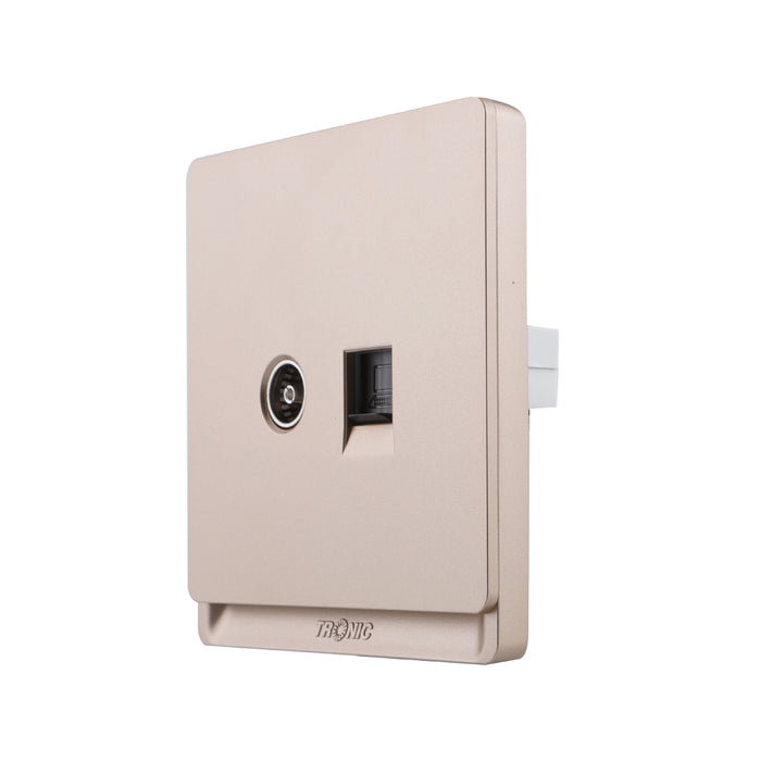 TV Socket and Data Socket Cat 6 Gold