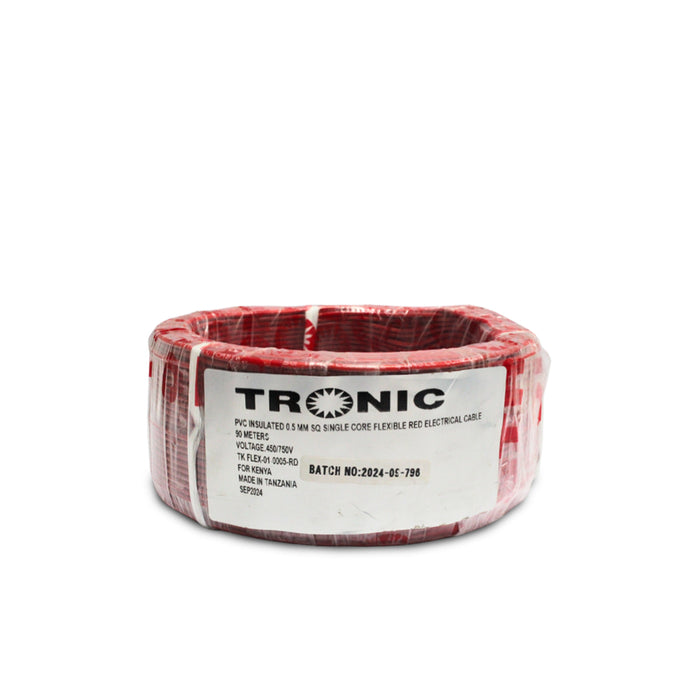 0.5mm² PVC Insulated Single-Core Flexible Red Electrical Cable – 90M Roll