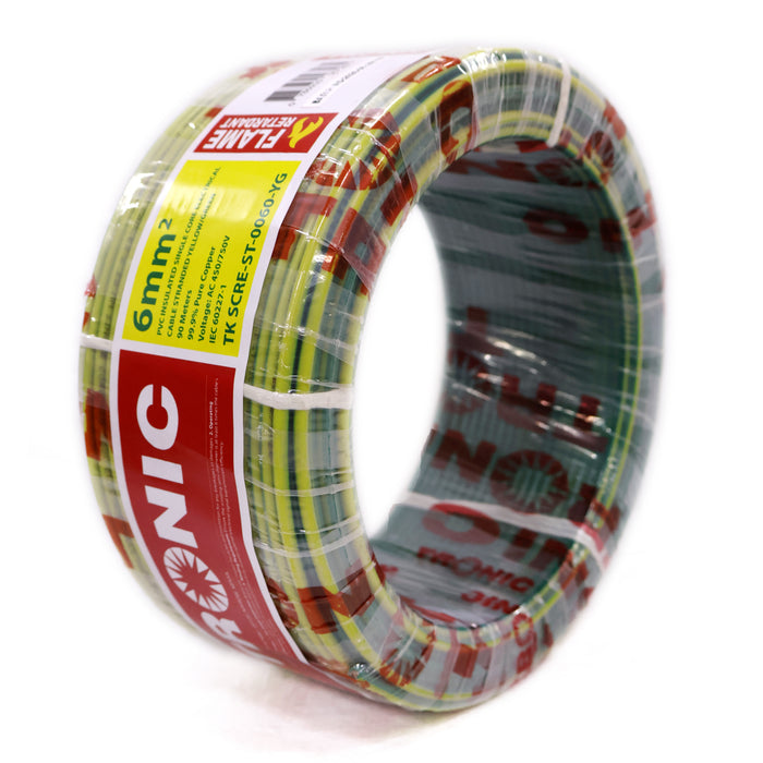 Single Core Cable 6.0mm - Yellow/Green
