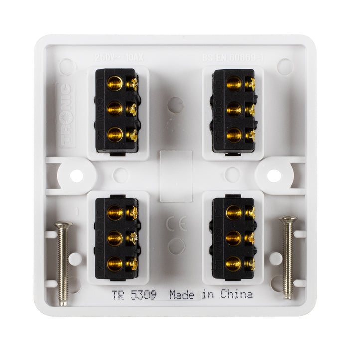 4 Gang 2 Way Switch – White