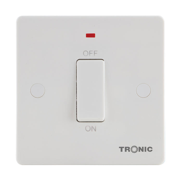 20A Double-Pole Switch with Neon Indicator – White