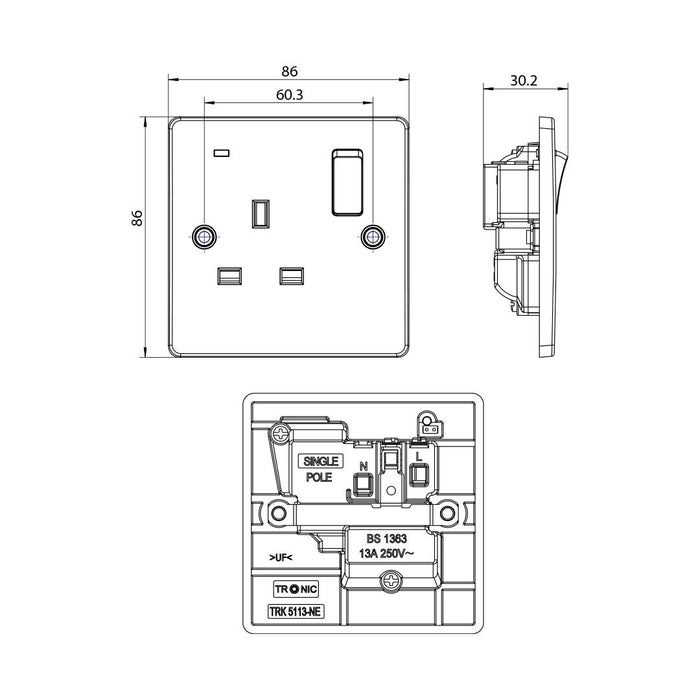Single Socket with Neon Slim