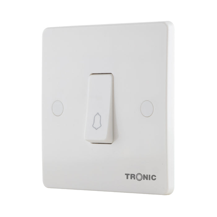 10A Bell Push Switch – White, Single Pole