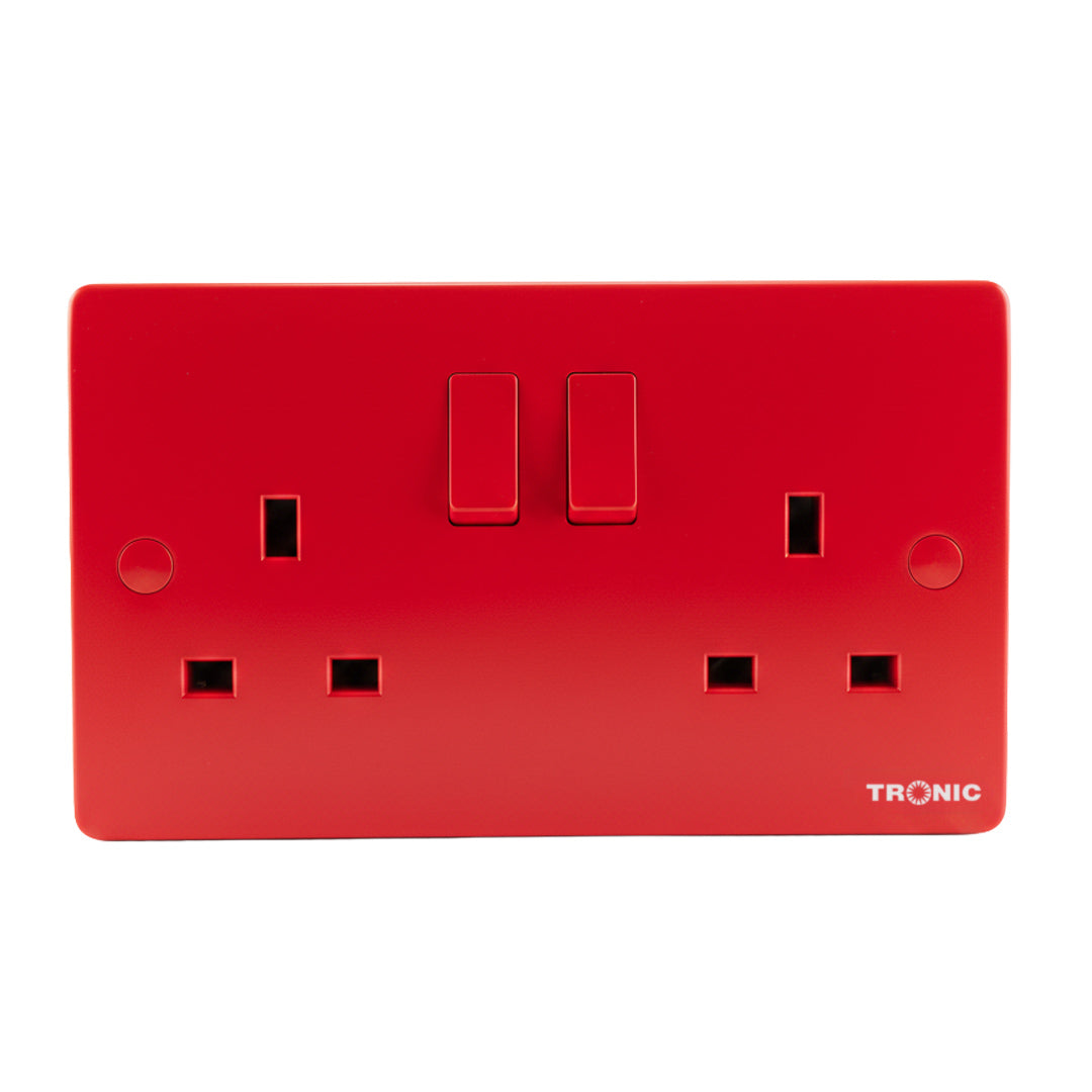 Red Socket Double Slim Twin Socket Red – Tronic Kenya