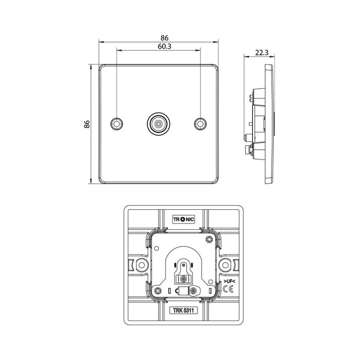 Television Slim 1 Gang Socket