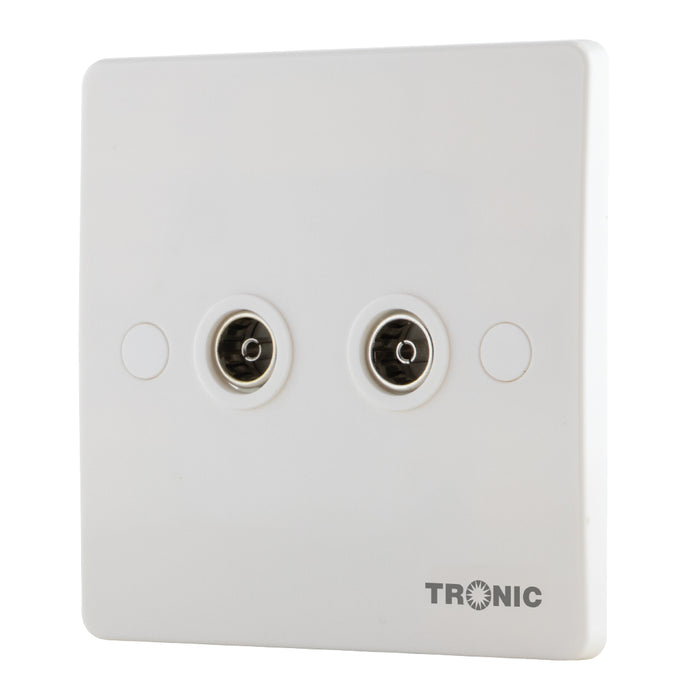 Television Slim 2 Gang Socket