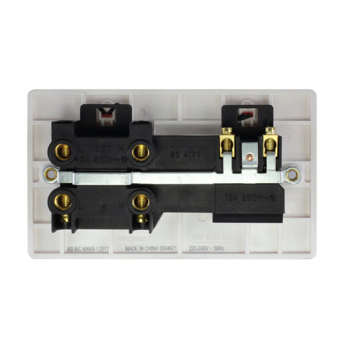 45A Cooker Control Unit with Switched Socket & Neon