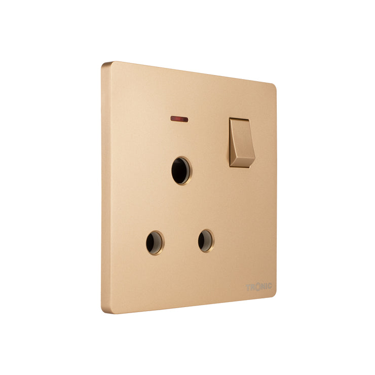 Gold - Single Switch Socket 15Amps