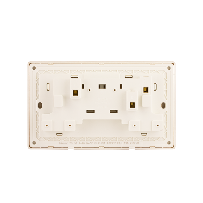 Gold - Twin Switch Socket with Neon