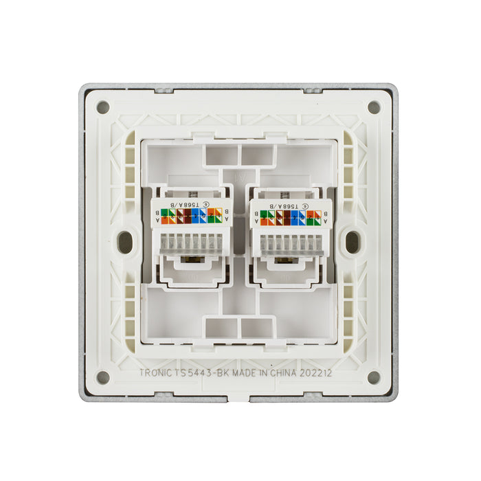 Black - 2 Gang Data Socket