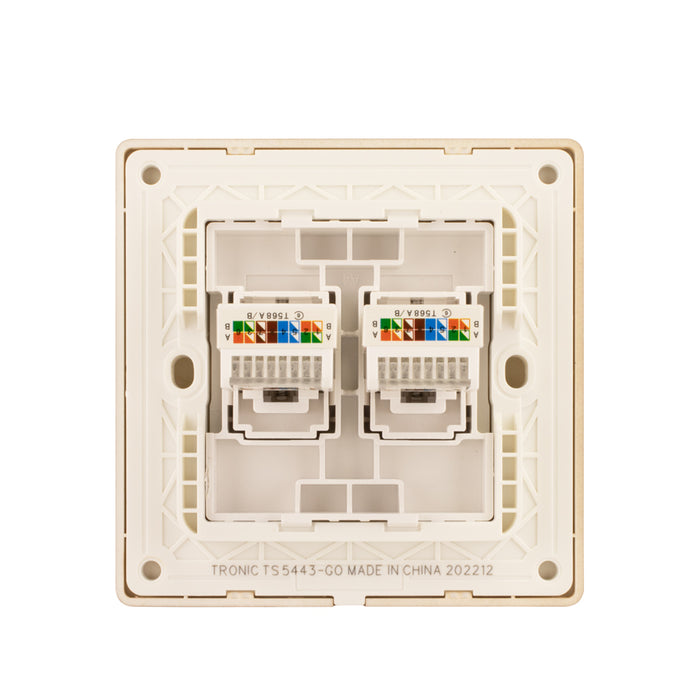 Gold - 2 Gang Data Socket