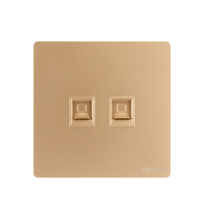 Gold - 2 Gang Data Socket