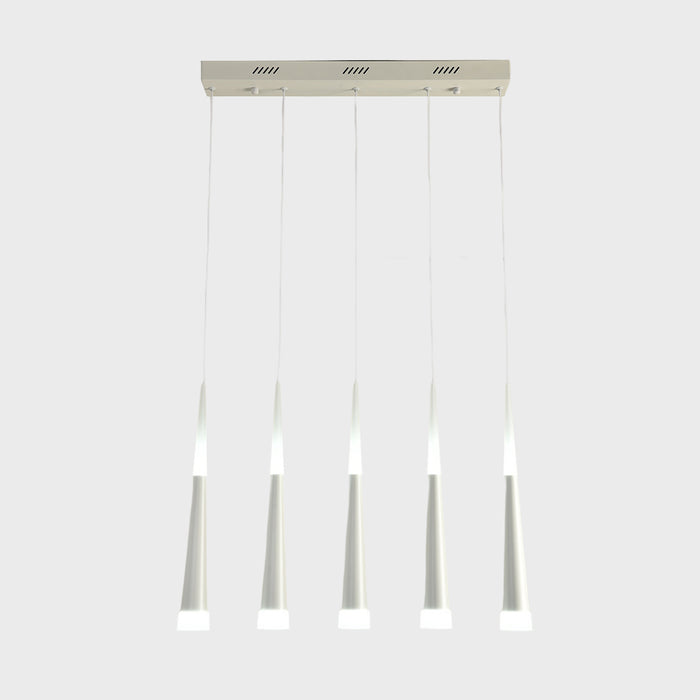 5-Light White LED Pendant Light with Adjustable Color Temperature