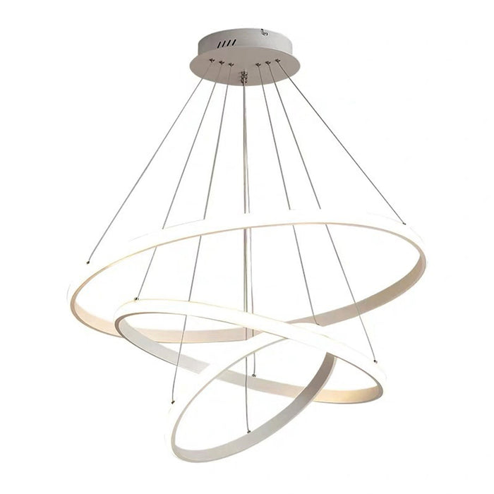 White Spiral-Ring Pendant Light – 75W LED, 3-Colour Adjustable