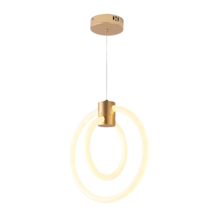 Golden Ring Pendant with Compact Twin Circles – 35W LED