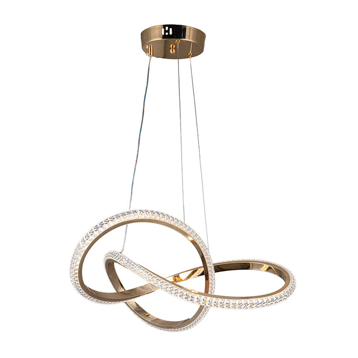 Golden Crystal Twist Pendant Light – 50W LED