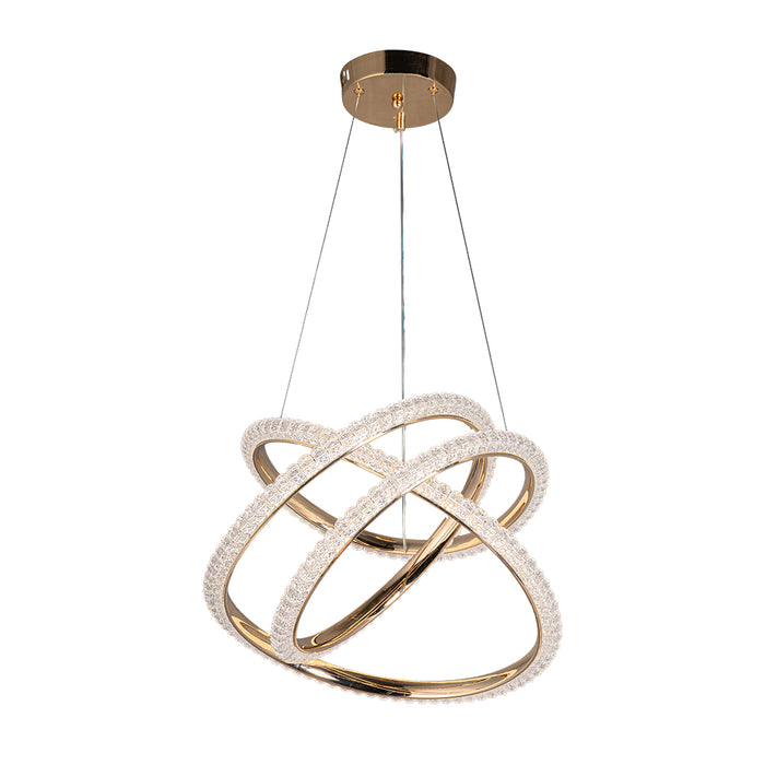 Golden Knot LED Pendant Light – 70W, Crystal Glow Finish
