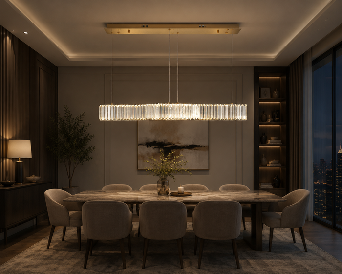 Linear Crystal LED Pendant Light