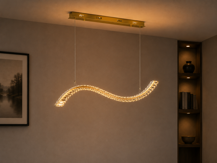 Wave Crystal LED Pendant Light