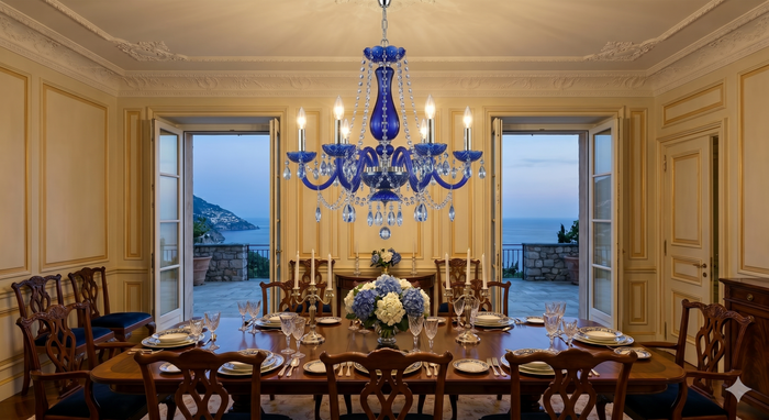 Blue Crystal Chandelier Pendant Light