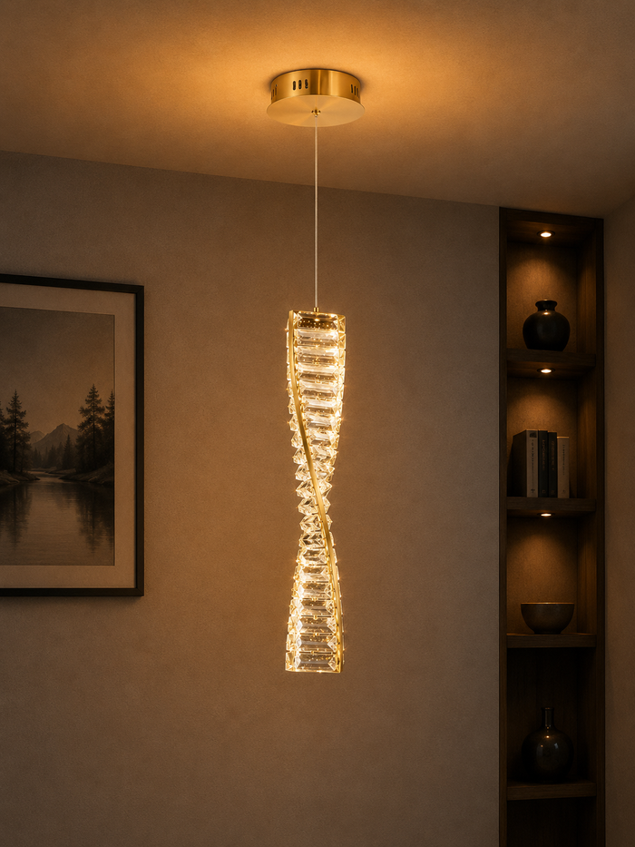 Twisted Crystal LED Pendant Light