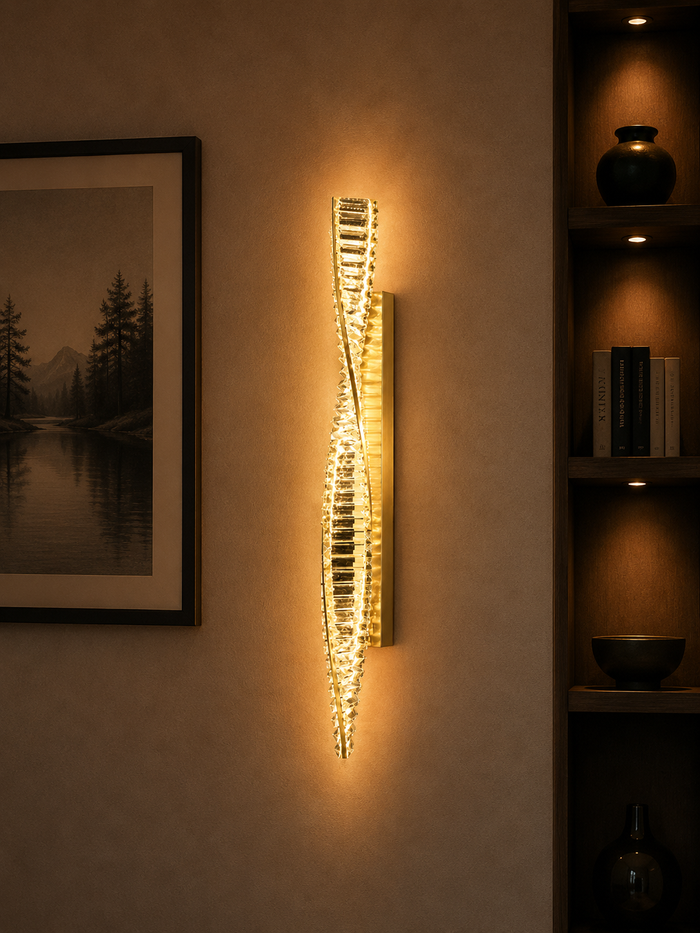 Twisted Crystal LED Wall Light