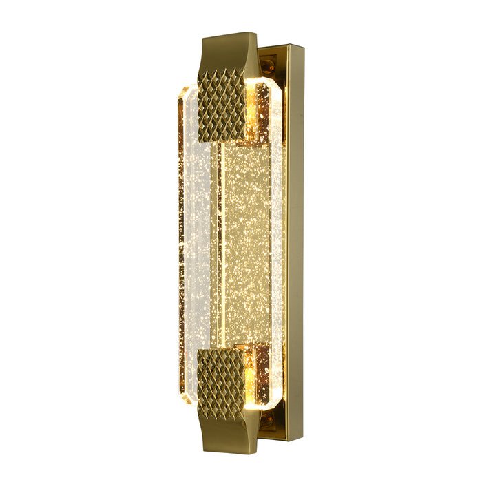 Elegant Gold & Clear Glass Linear LED Wall Light