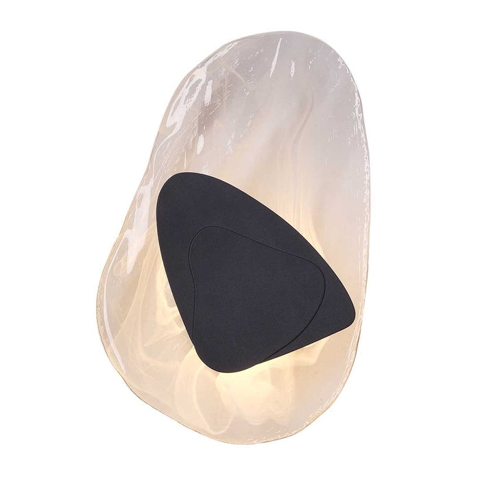 Modern Textured Black & Clear LED Wall Light