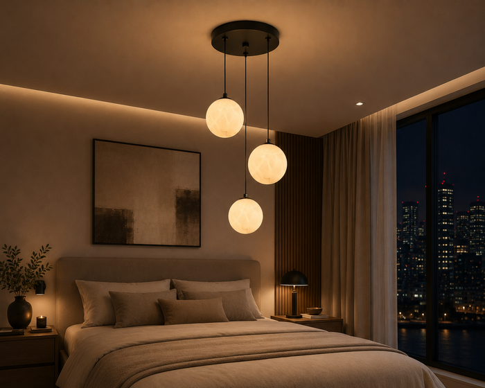 Modern 3-Light Globe Cluster Pendant Light
