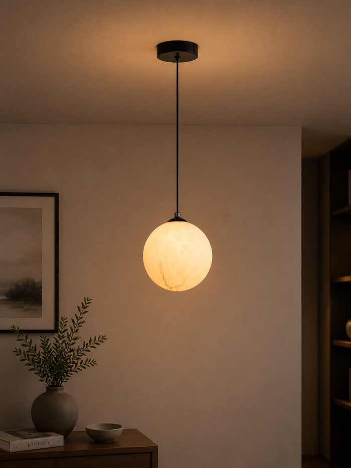 Modern Textured Globe Pendant Light