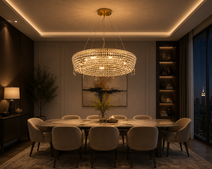 Luxury Crystal Ring Pendant Chandelier
