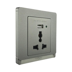 Grey Single Socket 13Amps with USB Port - Tronic Kenya 