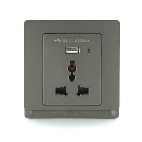 Grey Single Socket 13Amps with USB Port - Tronic Kenya 